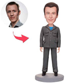 Officer Soldier Custom Bobbleheads With Engraved Text