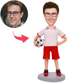 Happy Football Player Custom Bobbleheads With Engraved Text
