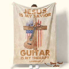 Personalized Guitar Blanket Custom Name Blanket Guitar Lover's Blanket