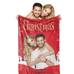 Personalised Christmas Photo Blanket - Custom Name & Picture Gift