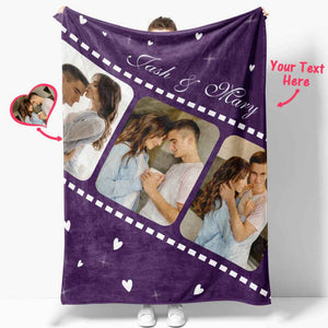Valentine's Day Personalized Movie Film Photos and Text Blankets
