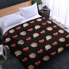 Personalised Photo & Heart Blanket - Custom Valentine's Gift for Her