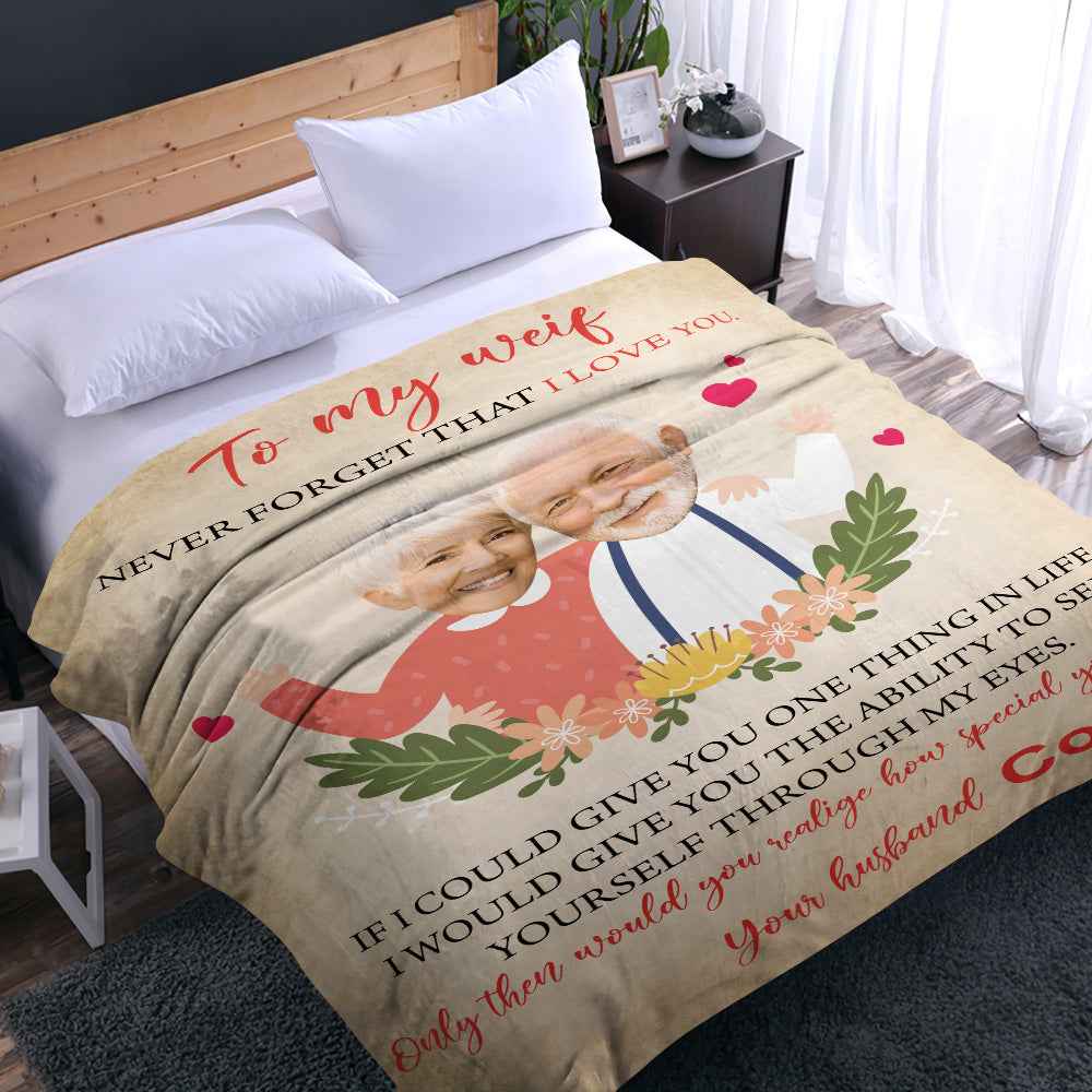 Custom Face Blanket Personalized Photos and Name Letter Blanket Best Valentine's Day Gifts for Her