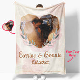 Custom Heart Shaped Photo Blanket Personalized Couple Blanket