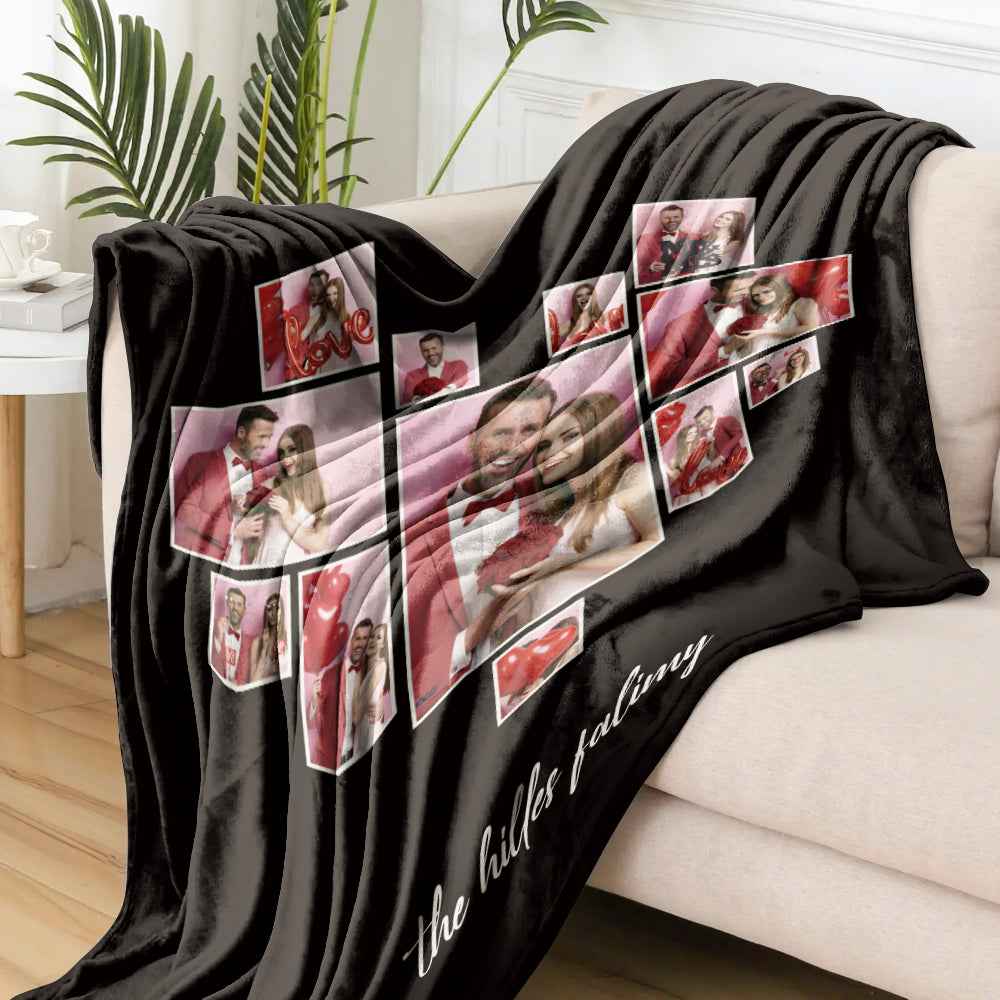 Custom Photo&Text Blanket Gifts for Couple
