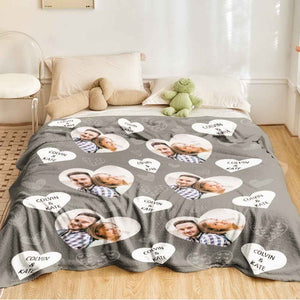 Custom Photo&Text Blanket Gifts for Couple