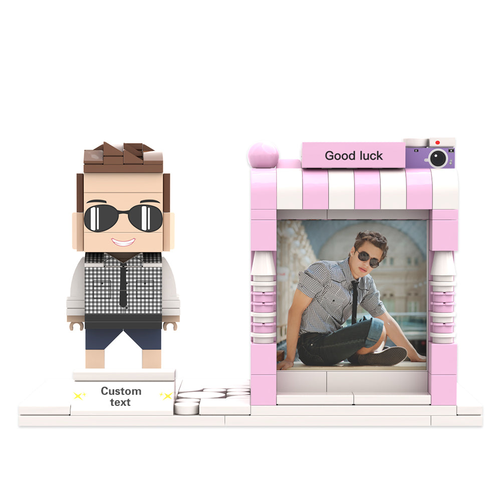 Personalised Lego-Style Photo Pen Holder with Custom Name | Desk Organiser Gift