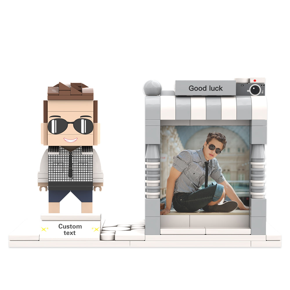 Personalised Lego-Style Photo Pen Holder with Custom Name | Desk Organiser Gift