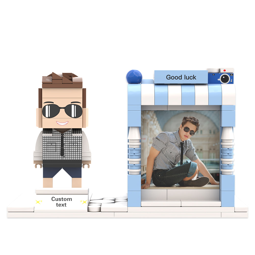 Personalised Lego-Style Photo Pen Holder with Custom Name | Desk Organiser Gift