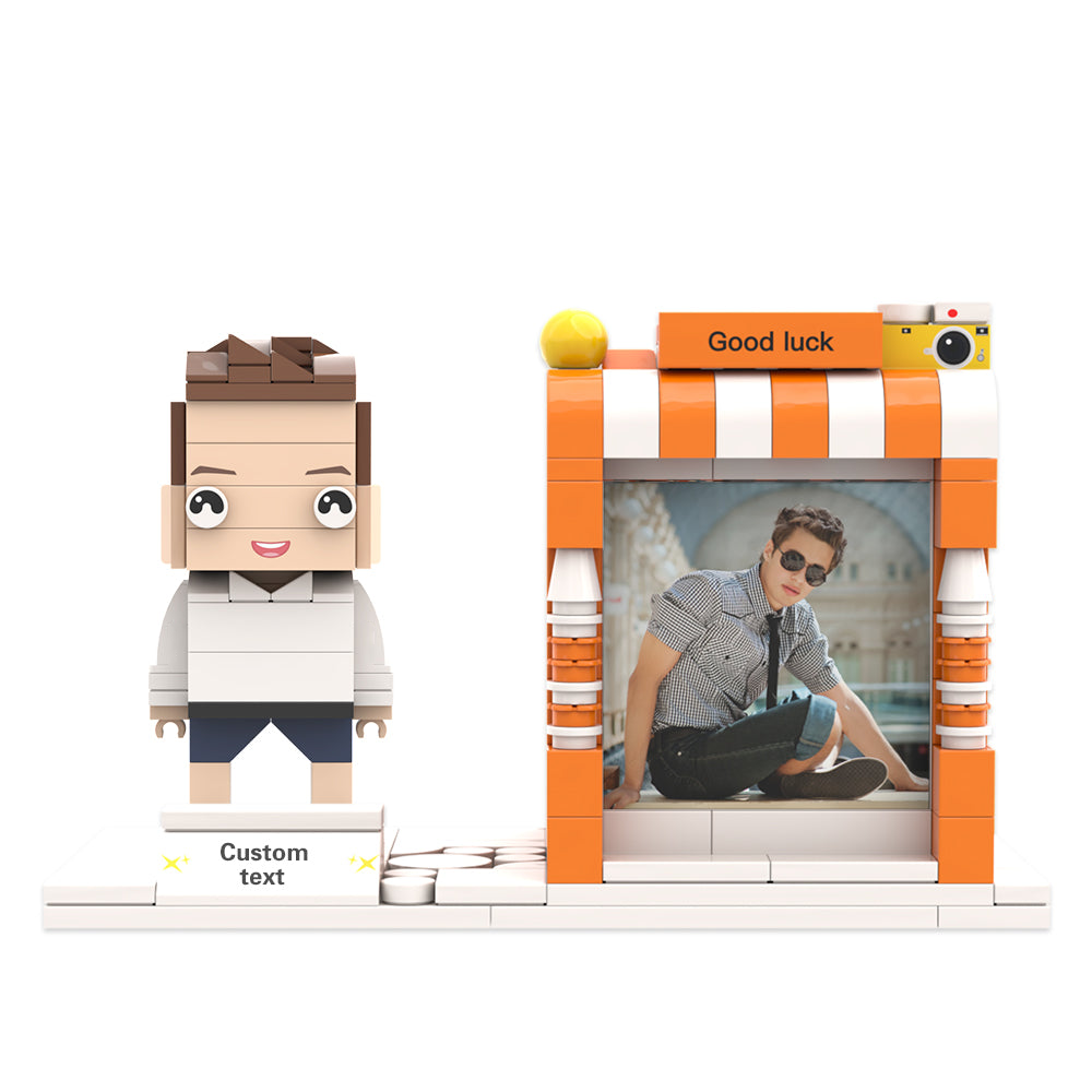Personalised Lego-Style Photo Pen Holder with Custom Name | Desk Organiser Gift