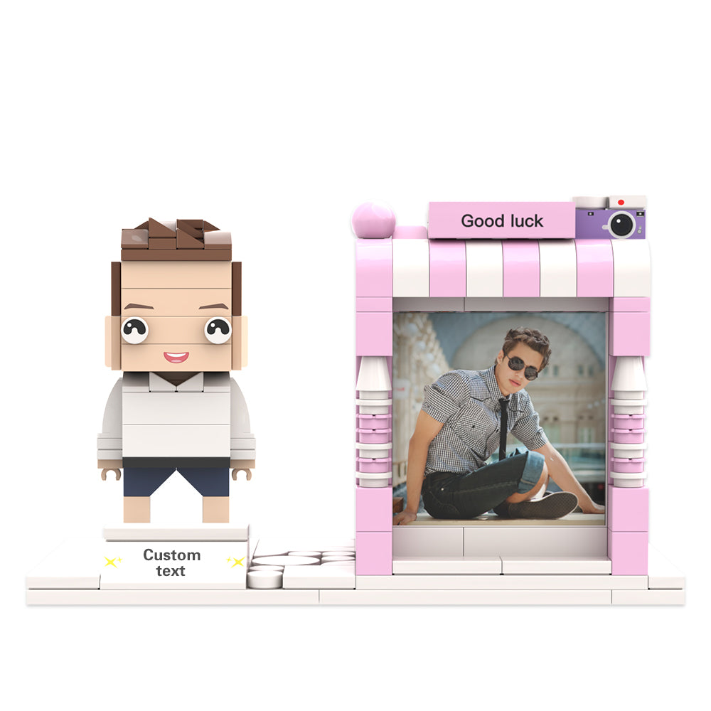 Personalised Lego-Style Photo Pen Holder with Custom Name | Desk Organiser Gift