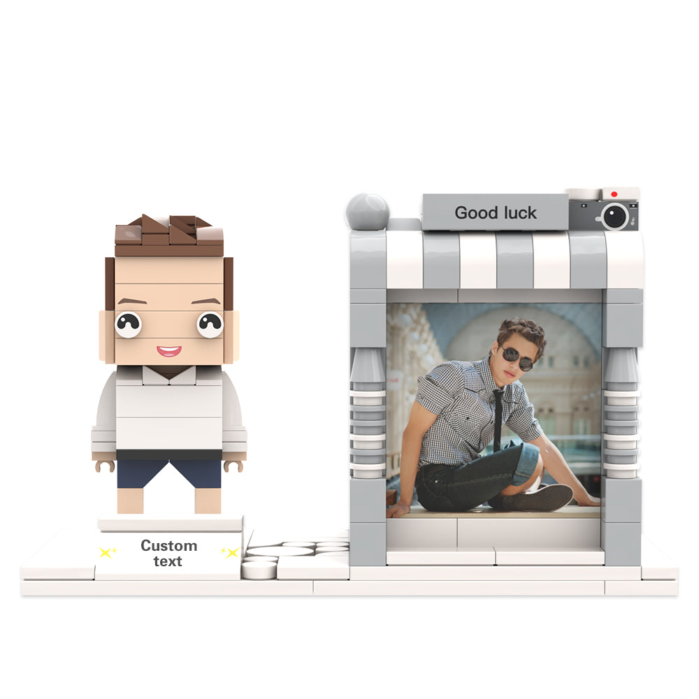 Personalised Lego-Style Photo Pen Holder with Custom Name | Desk Organiser Gift