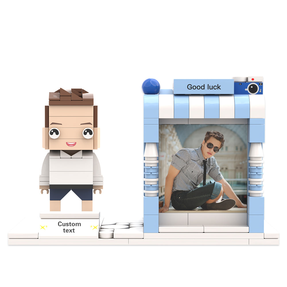 Personalised Lego-Style Photo Pen Holder with Custom Name | Desk Organiser Gift