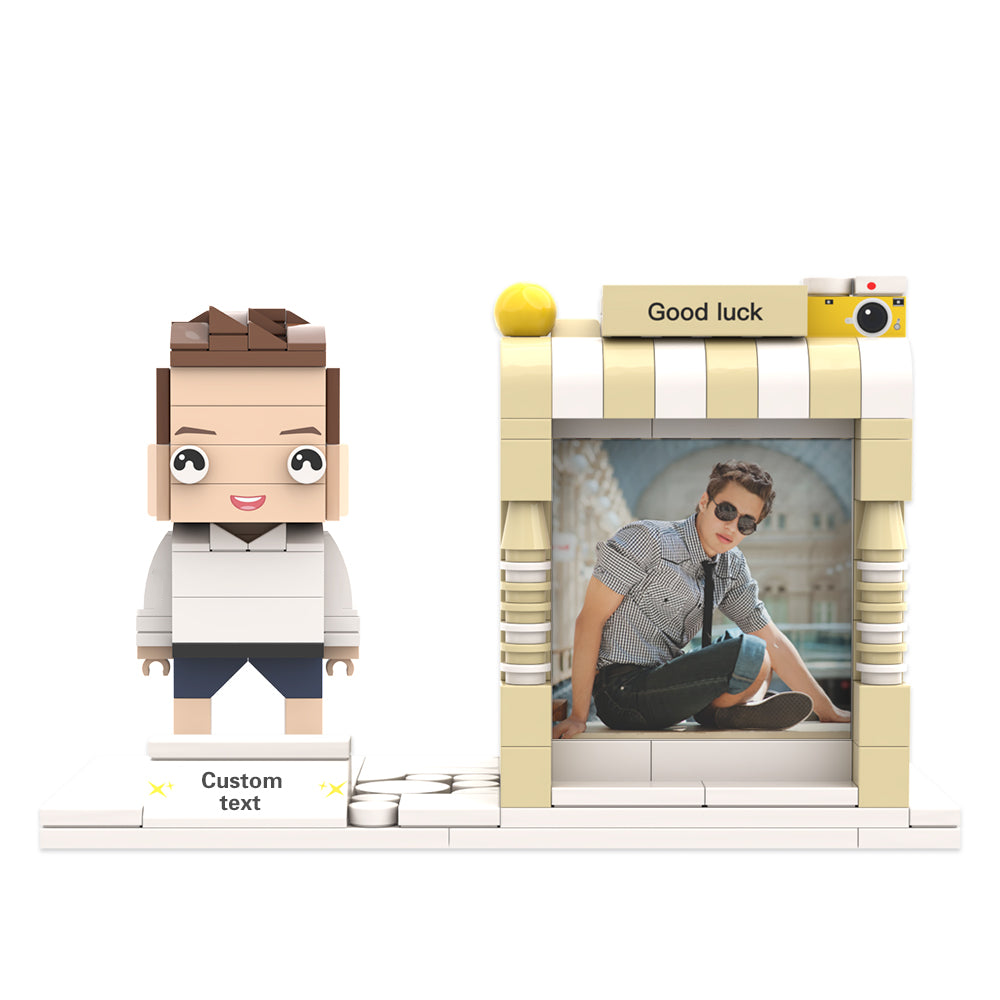 Personalised Lego-Style Photo Pen Holder with Custom Name | Desk Organiser Gift
