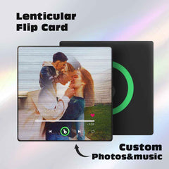 FridgeBeats Framed 4.0 Custom Lenticular Flip Music Fridge Magnet Personalized 2 Photos in 1 Album Fridge Magnet for Couple