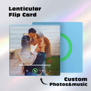 FridgeBeats Framed 4.0 Custom Lenticular Flip Music Fridge Magnet Personalized 2 Photos in 1 Album Fridge Magnet for Couple