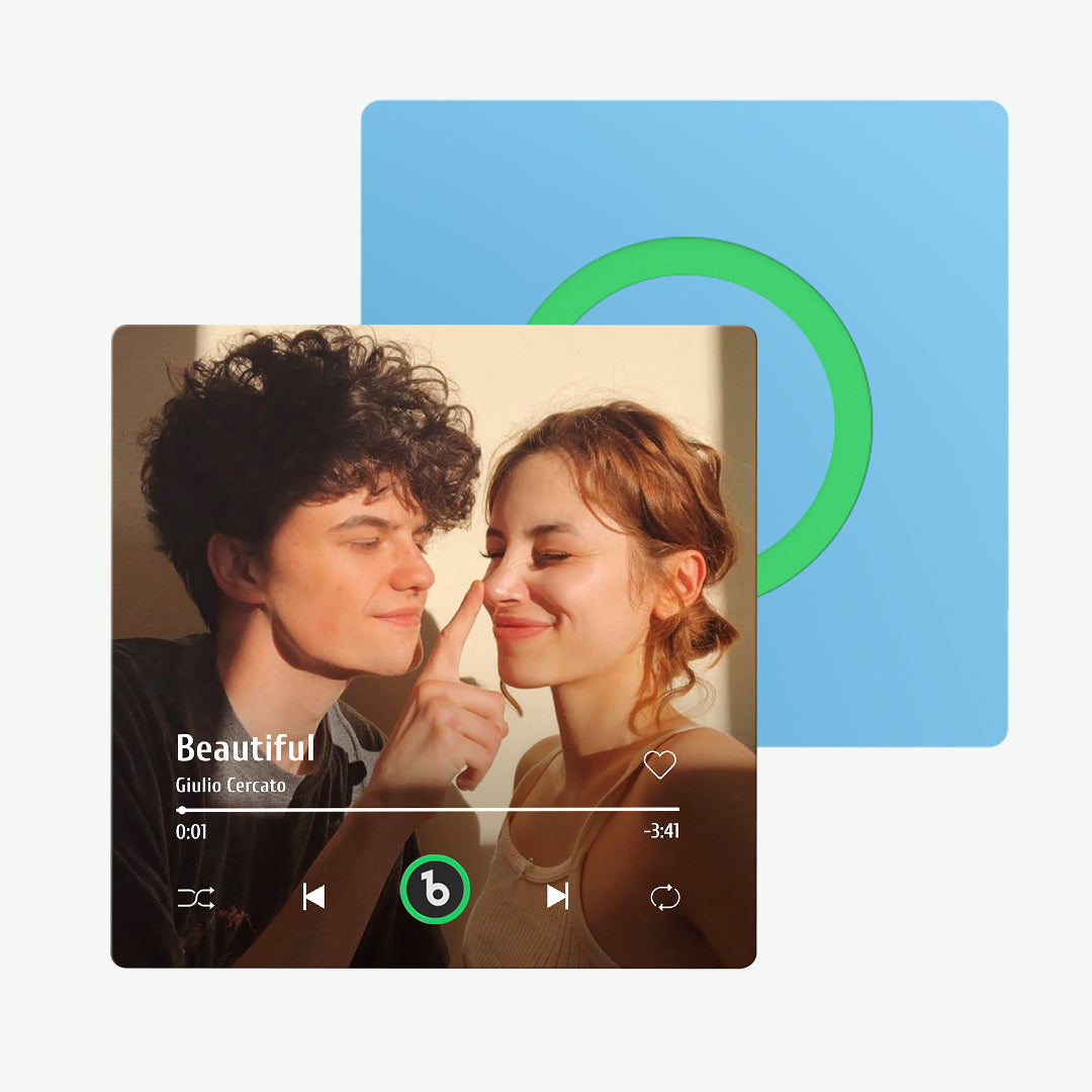 FridgeBeats 10cm acrylic music magnet by the sink — splash‑proof demo and care advice for the personalised music fridge magnet