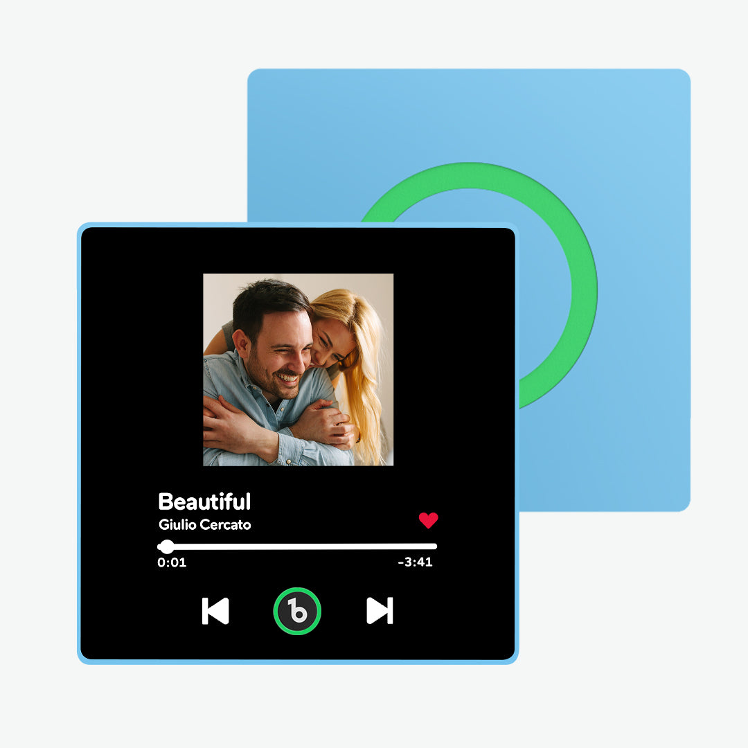FridgeBeats personalised music magnet presented with gift box – perfect customised Valentine’s or anniversary present with uploaded MP3