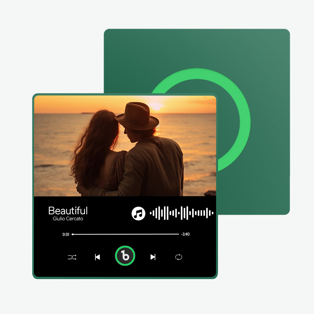 Magnetic back of framed custom music magnet showing secure clamp for any magnetic surface — easy-to-fit personalised music magnet