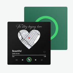 Frameless Custom Music Fridge Magnet with Map - Personalised Anniversary Gift UK