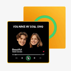 FridgeBeats Framed Custom Music Fridge Magnet Custom Face Text Fridge Magnet Album Fridge Magnet Music Wall Photo Sticker Gift for Couple