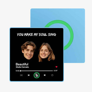 FridgeBeats Framed Custom Music Fridge Magnet Custom Face Text Fridge Magnet Album Fridge Magnet Music Wall Photo Sticker Gift for Couple