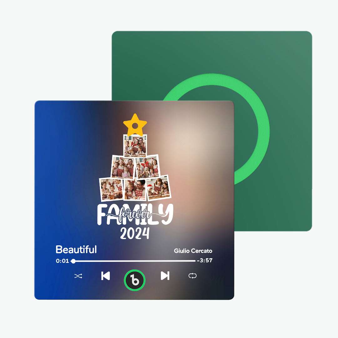 Frameless Custom Music Photo Fridge Magnet - Personalised Christmas Tree Design Playable Musical Gift