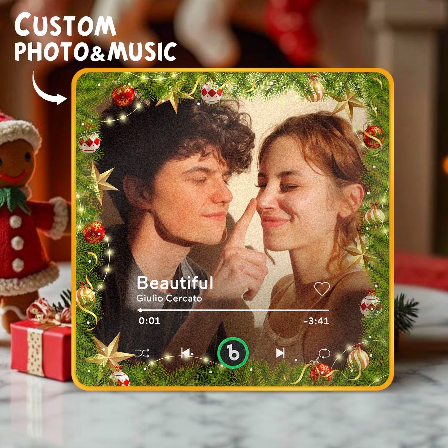 Unboxed FridgeBeats 4.0 Pro showing packaging, instruction card and eco‑friendly materials — ready for custom photo and music upload