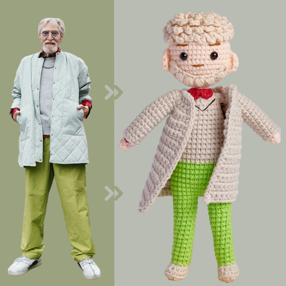 Custom crochet doll 15cm personalised handmade mini look-alike keepsake, perfect birthday or Christmas gift, handwoven with soft premium yarn