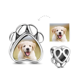 Dog Paw Photo Charm 925 Sterling Silver