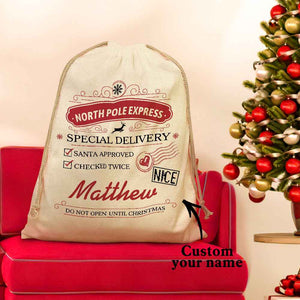 Personalised Large Santa Sack Special Delivery From Santa Christmas Gift Bag for Kids