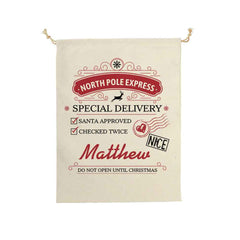 Personalised Large Santa Sack Special Delivery From Santa Christmas Gift Bag for Kids