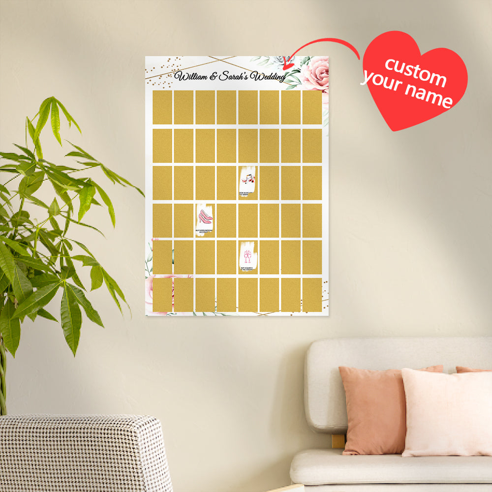 Personalised Scratch Off Bucket List Poster | Custom Couples Wedding Gift