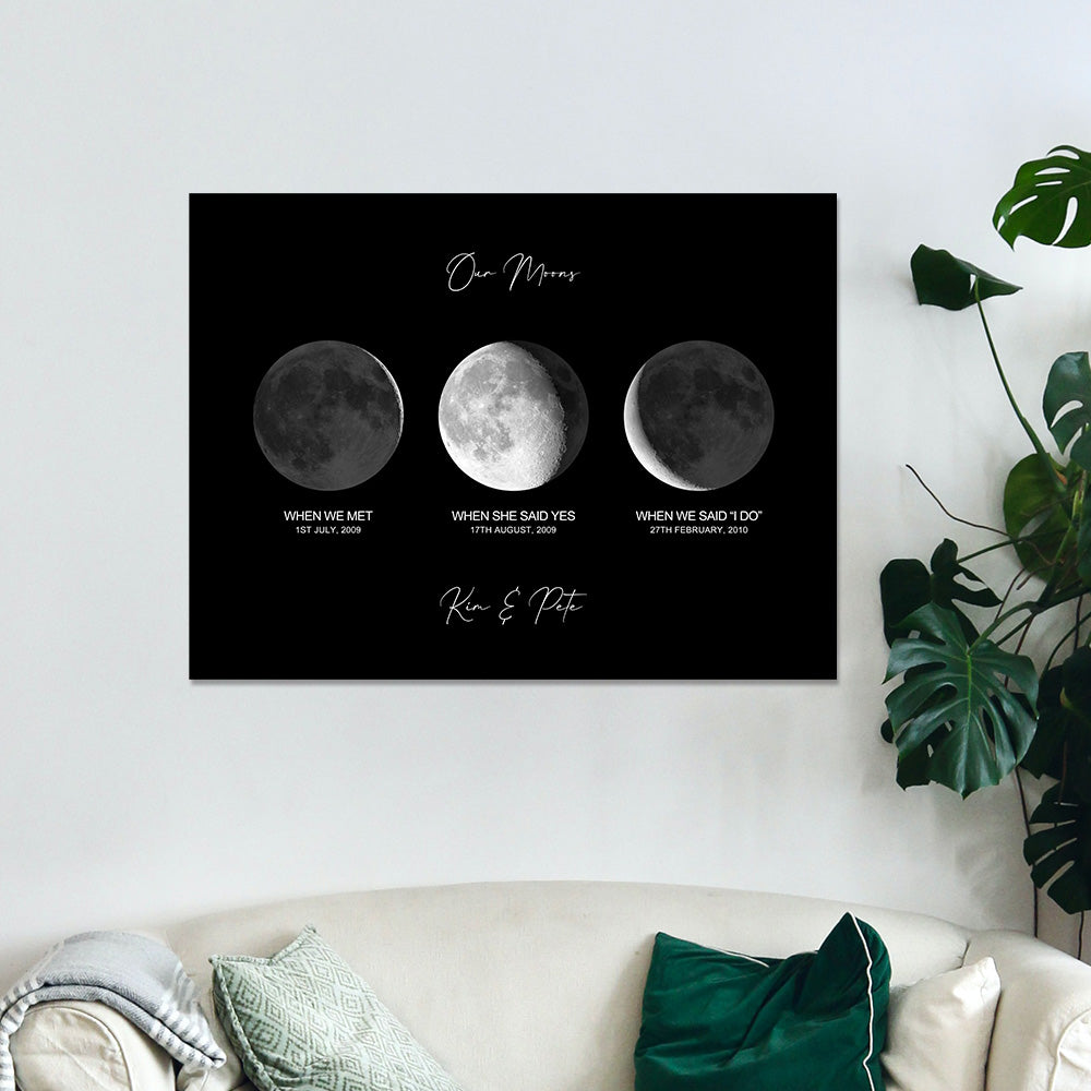 Personalised Moon Phase Poster | Unique Custom Anniversary Gift