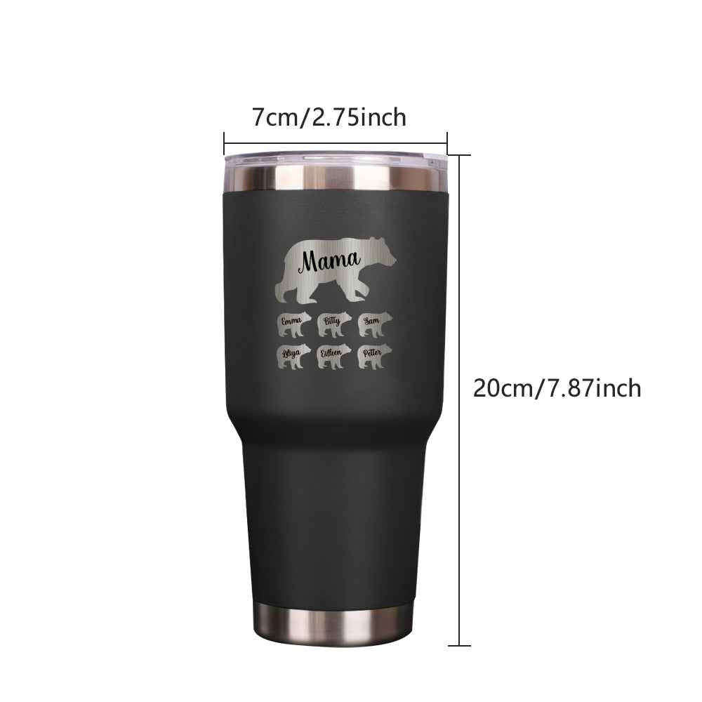 Personalized Mama Bear Tumbler Travel Mug Gift for Mother's Day Gift for Mom Grandma