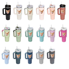 Custom Face 40oz Insulated Mug with Handle and Straw Stainless Steel Custom Travel Cup Gift for Family Friends Couples