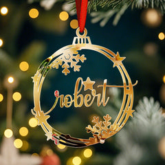 Personalised Christmas Ornament with Name - Custom Gold Tree Decoration Gift