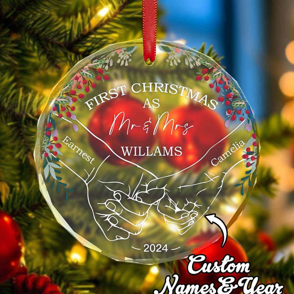 Personalized Holding Hands Ornament First Christmas Ornament Gift for Couple