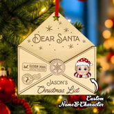Personalized 3D Letter To Santa Wooden Ornament Christmas Gift For Little Ones