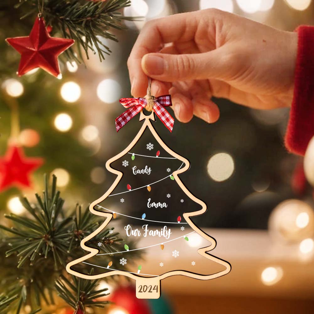 Personalised Family Name Christmas Tree Ornament - Custom Gift