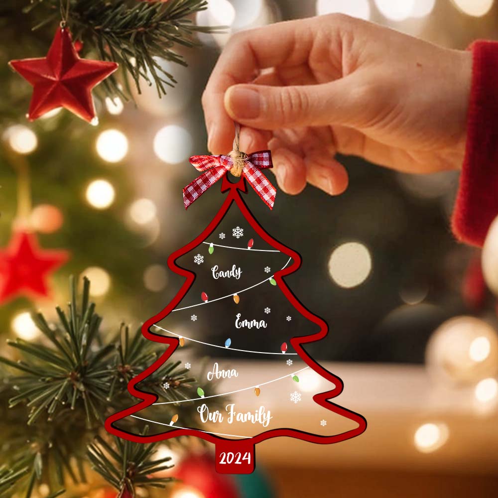 Personalised Family Name Christmas Tree Ornament - Custom Gift
