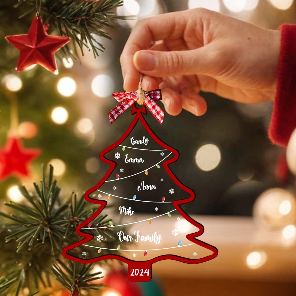 Personalised Family Name Christmas Tree Ornament - Custom Gift