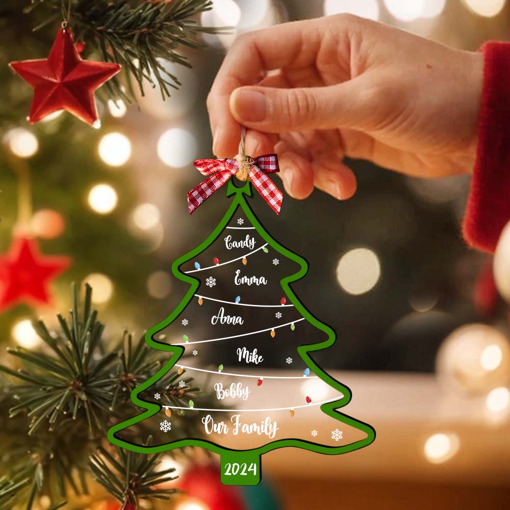 Personalised Family Name Christmas Tree Ornament - Custom Gift