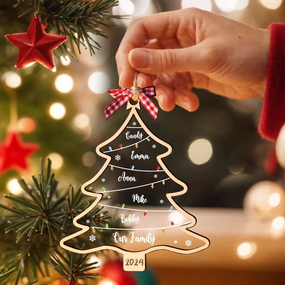 Personalised Family Name Christmas Tree Ornament - Custom Gift