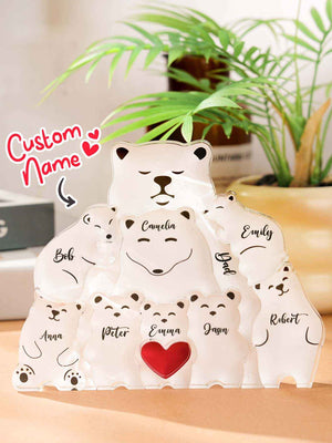Personalized Bear Puzzle Single Parent Bears Family Block Puzzle Gifts for Mother Father