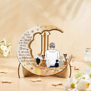 Custom Memorial Dog Moon Wooden Art Memorial Gift Idea for Cat Home Decorations