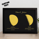 Personalised Moon Phase and Names Wooden Frame | Custom Gold Moon Gift