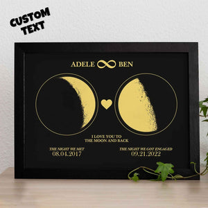 Custom Moon Phase Custom Couple Art Frame 2 Moon Phases Design - For Valentine's Day Gifts