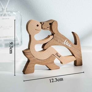 Custom Name Wooden Pet Carving Blocks Table Decor Gifts for Pet Lover