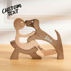 Custom Name Wooden Pet Carving Blocks Table Decor Gifts for Pet Lover